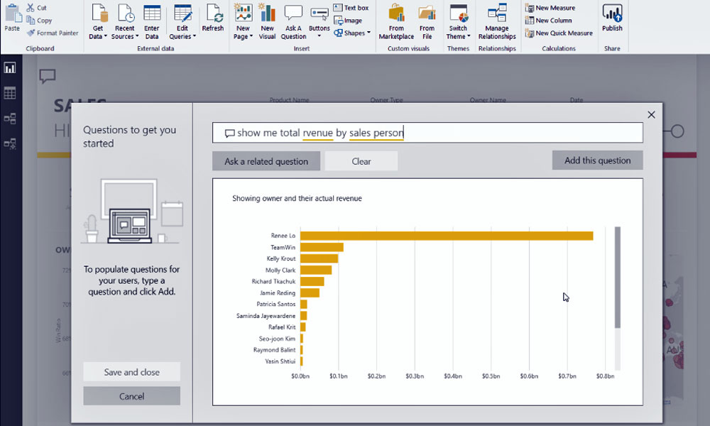 Power BI natural language query