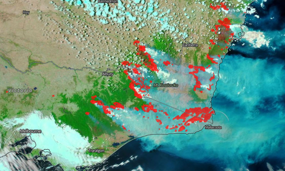 Australia bushfire map